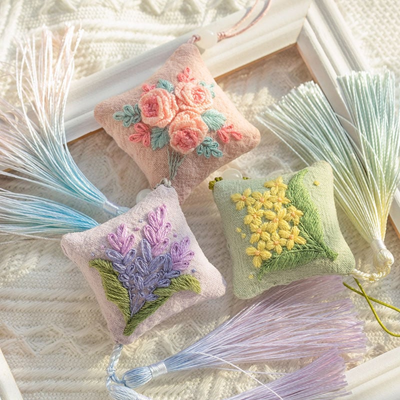 Ručno izrađeni DIY komplet za šivanje, cvjetni vrećica s mirisom, viseći ukras u tradicionalnom kineskom stilu, talisman mira