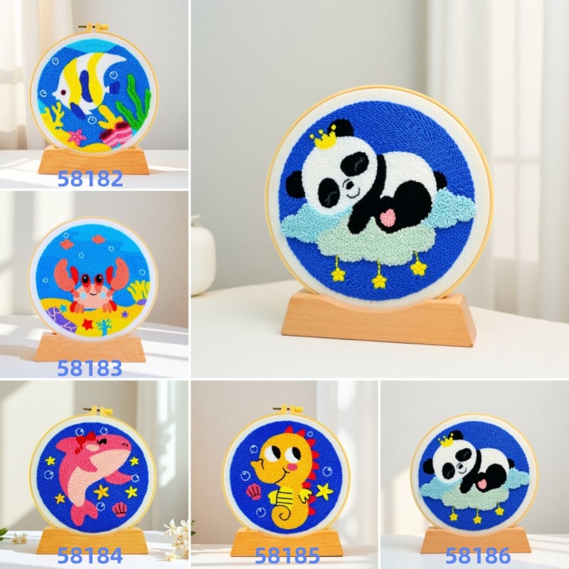 Kreativni set za punch needle embroidery – Panda ukras
