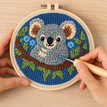 Početnički set za izšivanje s poke-stitch tehnikom i motivima malih životinja