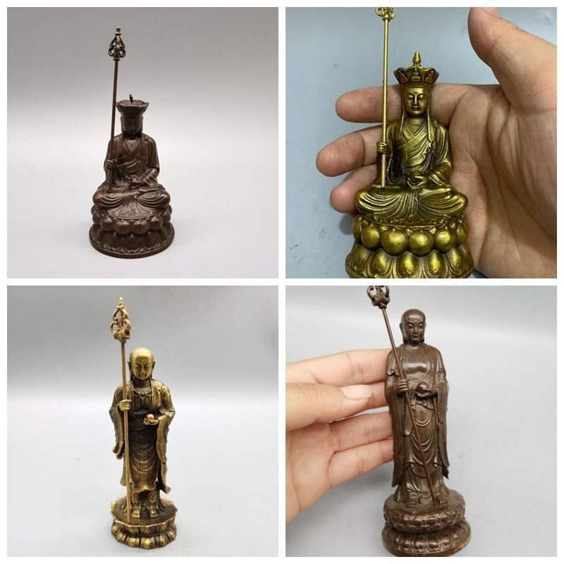 Soška Ksitigarbha Budha u antičkom stilu za kućnu dekoraciju