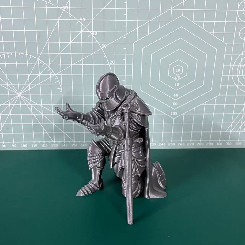 3D-otiskani držač olovke u obliku viteza, metalni završetak, srednjovjekovni stil, dekoracija za stol
