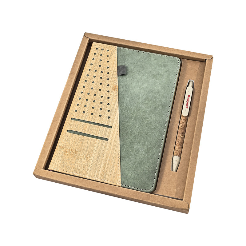 A5 set bilježnica s koricama s teksturom pluta i dizajnom od pšenične slame, šivanje koncem, Dowling papir, 80 g/m², 100–200 stranica, jednostavan stil, mogućnost otiska logotipa