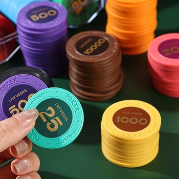 Plastični poker žetoni od gline za Texas Hold'em, Mahjong i igraonice; 43 mm, set od 12 boja; žetoni za zabavu i nagrade