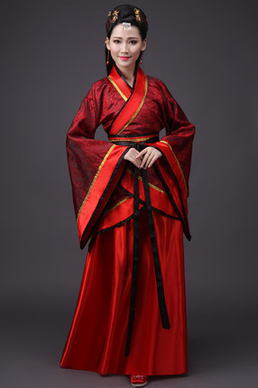 Női Hanfu táncruha, Tang-dinasztia ihletésével, ru szoknyás készlet, keresztezett gallér és széles ujjú, jacquard poliészter