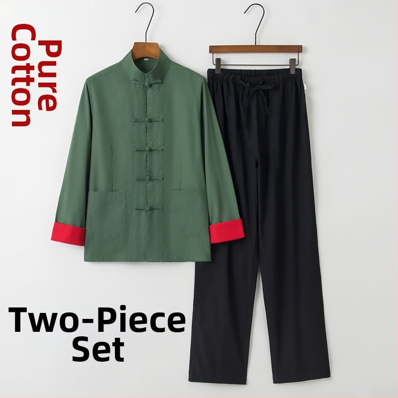 Ženský Hanfu top v čínsom štýle – retro Tang štýl s stojacim golierom a uzlami na gombíkoch, dlhé rukávy, zenové čajové oblečenie