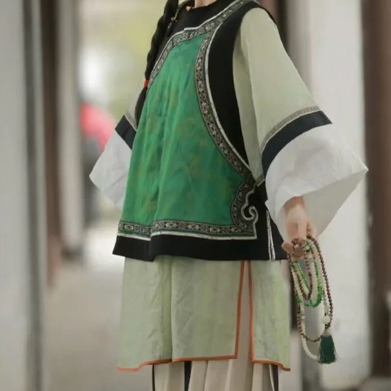 Ženska hanfu haljina s otiskom u starom stilu, inspirirana dinastijom Qing
