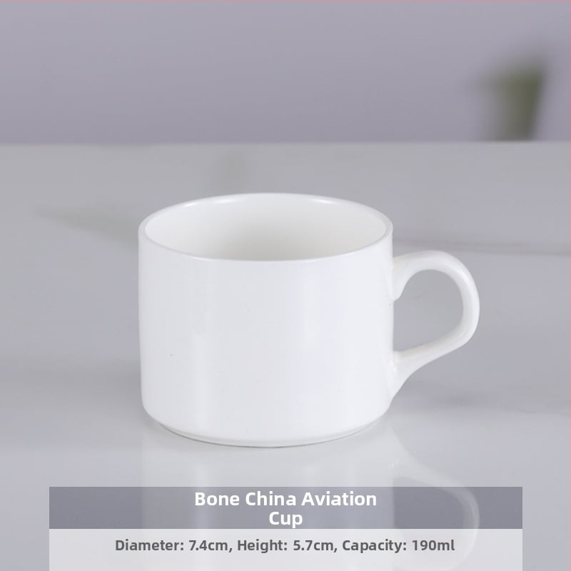 Súprava šálok a podšálok na kávu z kostného porcelánu, biela, do kancelárie a domáce použitie