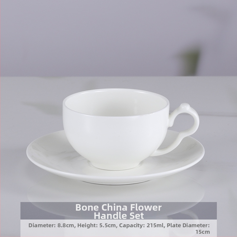 Súprava šálok a podšálok na kávu z kostného porcelánu, biela, do kancelárie a domáce použitie