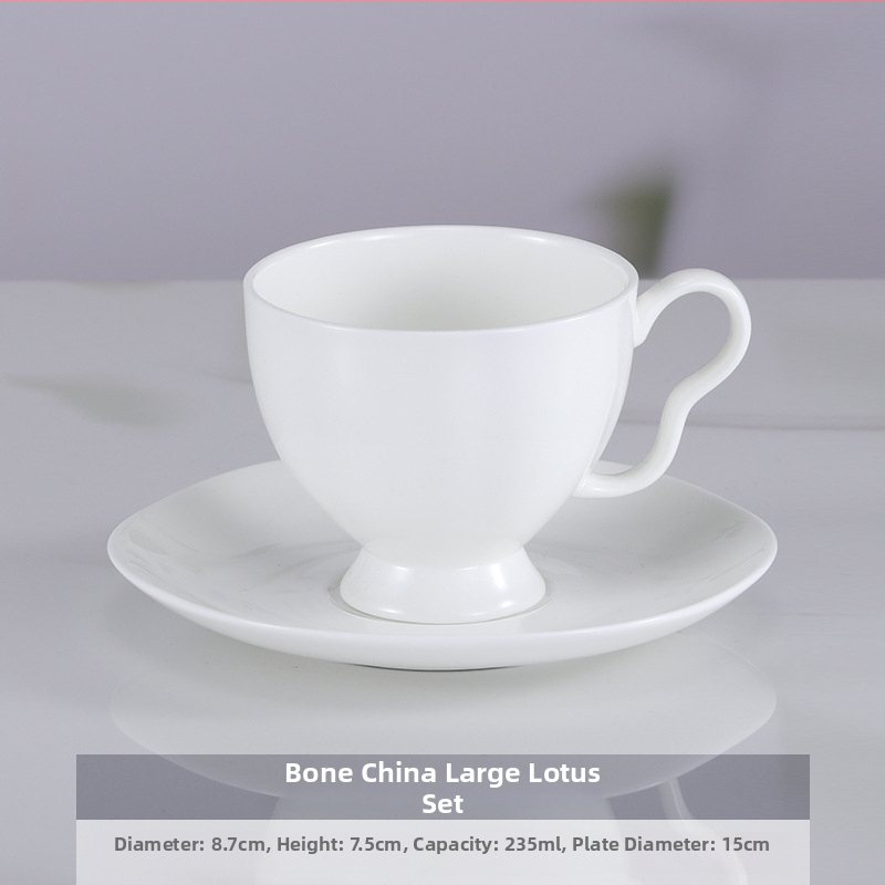 Súprava šálok a podšálok na kávu z kostného porcelánu, biela, do kancelárie a domáce použitie