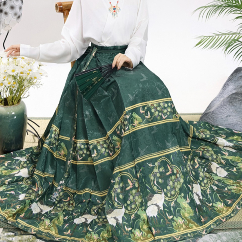 Ženski hanfu set u Ming stilu, suknja s dizajnom konjskog lica, svakodnevno nošenje, moderan kineski nadahnuće