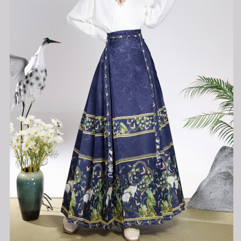 Ženski hanfu set u Ming stilu, suknja s dizajnom konjskog lica, svakodnevno nošenje, moderan kineski nadahnuće