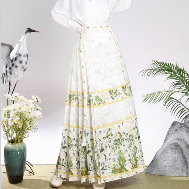 Ženski hanfu set u Ming stilu, suknja s dizajnom konjskog lica, svakodnevno nošenje, moderan kineski nadahnuće