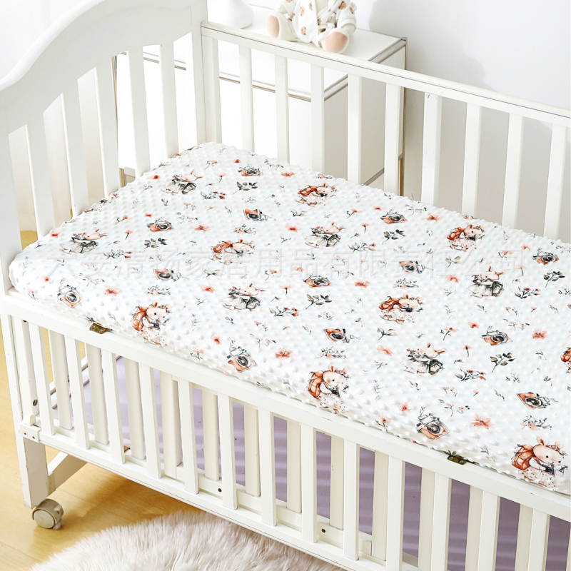 Komplet plahte za dječji krevetić s debelim zimskim flisom, patchwork dizajn