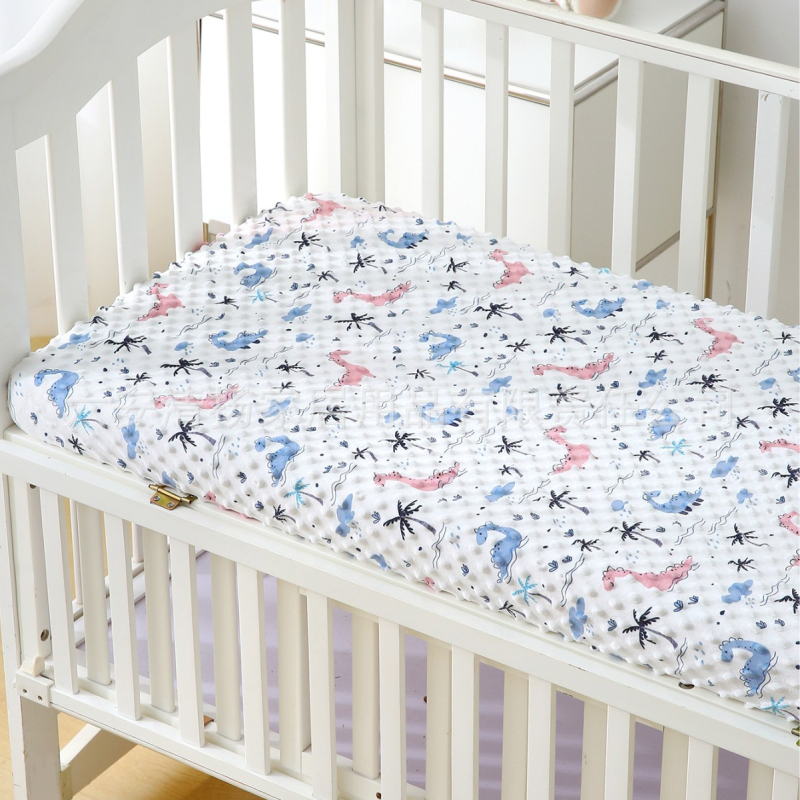 Komplet plahte za dječji krevetić s debelim zimskim flisom, patchwork dizajn