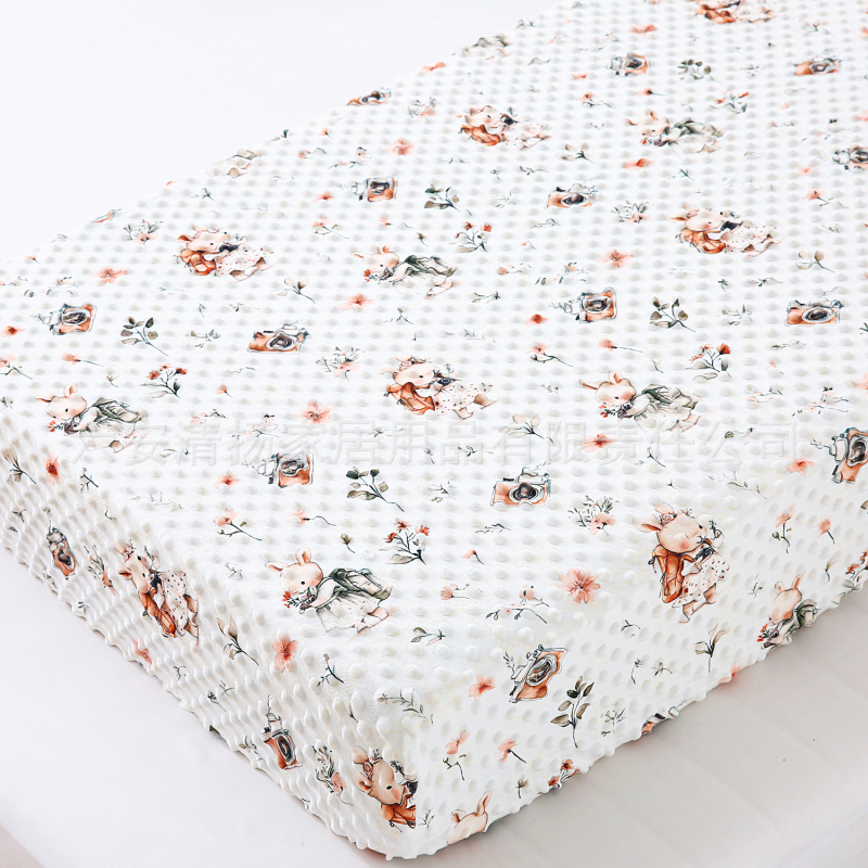 Komplet plahte za dječji krevetić s debelim zimskim flisom, patchwork dizajn