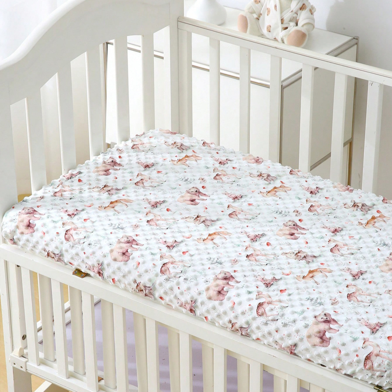 Komplet plahte za dječji krevetić s debelim zimskim flisom, patchwork dizajn