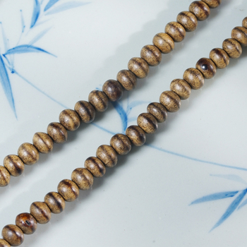 Agarwood Buddha gyöngy karkötő, egyláncos, öreg anyag, sárgás föld szín