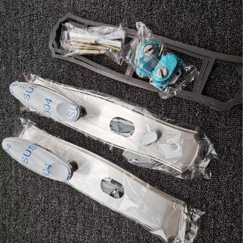 Set kvaka i brava za ulazna vrata od nehrđajućeg čelika s aluminijskom legurom