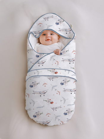 Pamukni swaddle za novorođenčad, lagano quiltirano, 90×90 cm, sve sezone, Klasa A