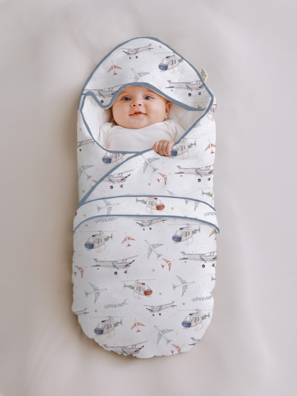 Pamukni swaddle za novorođenčad, lagano quiltirano, 90×90 cm, sve sezone, Klasa A