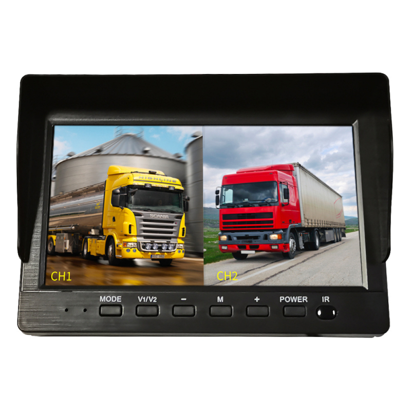 Kamionska dash kamera s integriranom stražnjom kamerom, četverokanalan nadzor, 1080p noćno snimanje, 12V/24V, 10-inčni zaslon