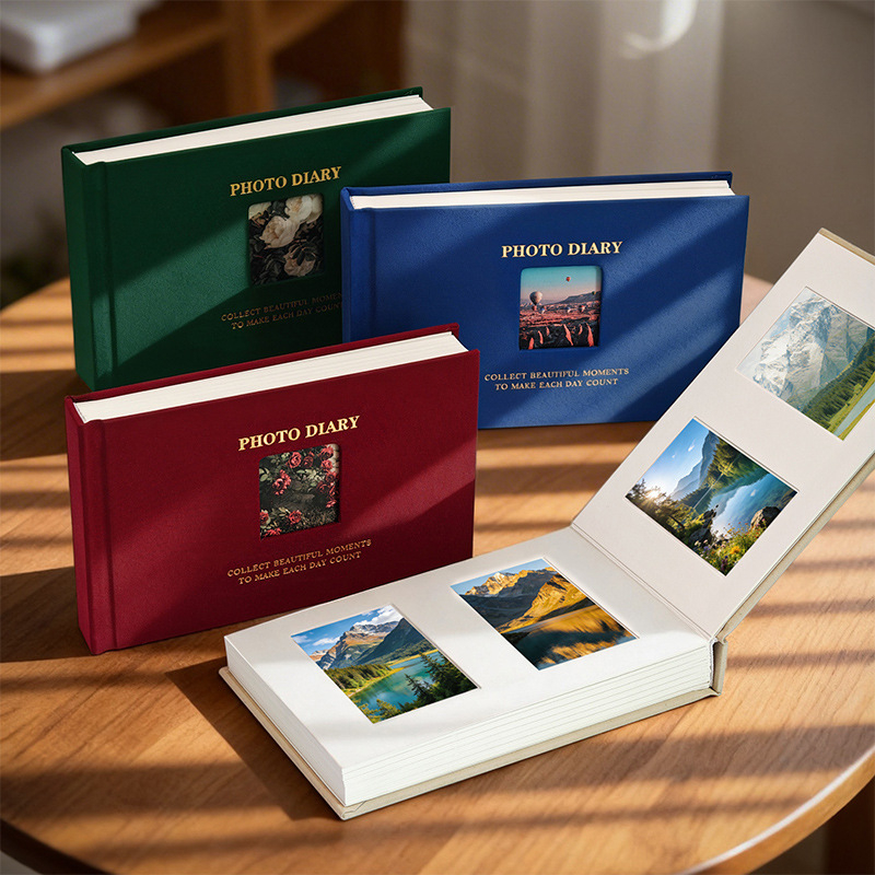 3-inčni Polaroid foto album sa prozorom, vintage platneni omot, veliki kapacitet za pohranu fotografija, za parove, prijatelje i uspomene na maturu