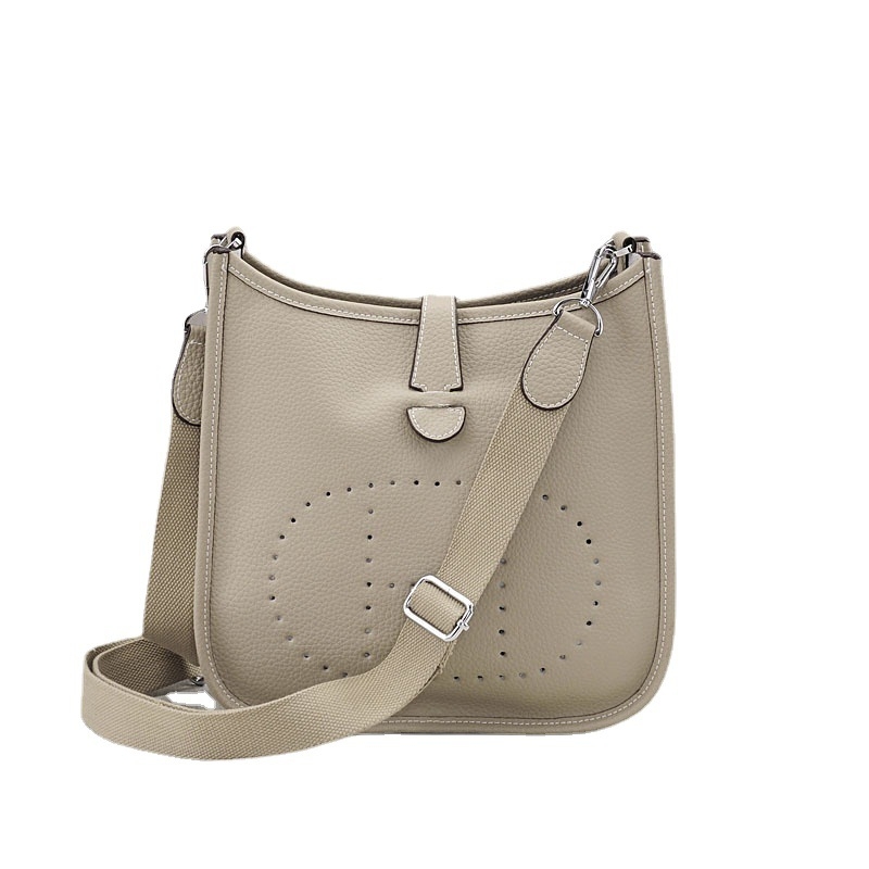 Evelyn 2026 Valódi bőr, szemcsés textúrájú bucket crossbody táska nőknek