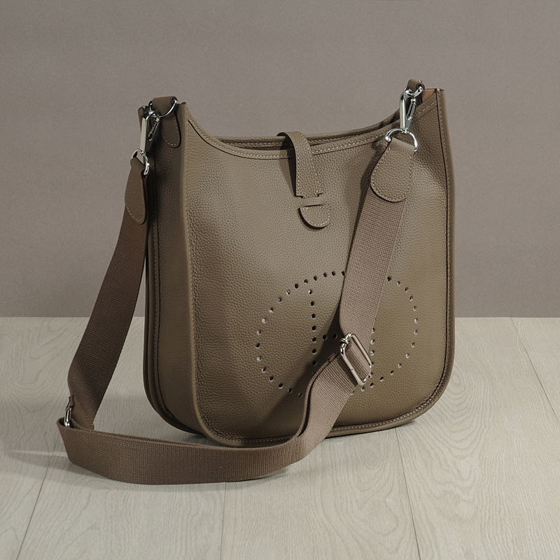 Evelyn 2026 Valódi bőr, szemcsés textúrájú bucket crossbody táska nőknek