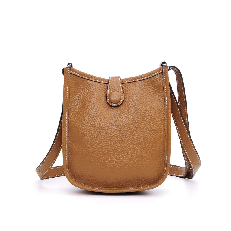 Evelyn 2026 Valódi bőr, szemcsés textúrájú bucket crossbody táska nőknek