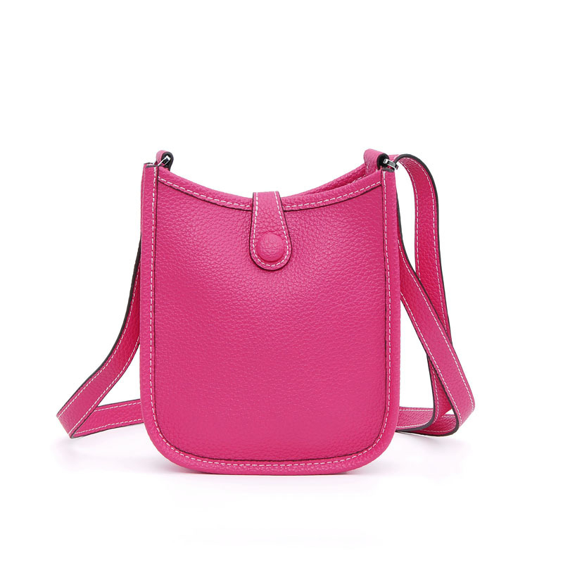 Evelyn 2026 Valódi bőr, szemcsés textúrájú bucket crossbody táska nőknek