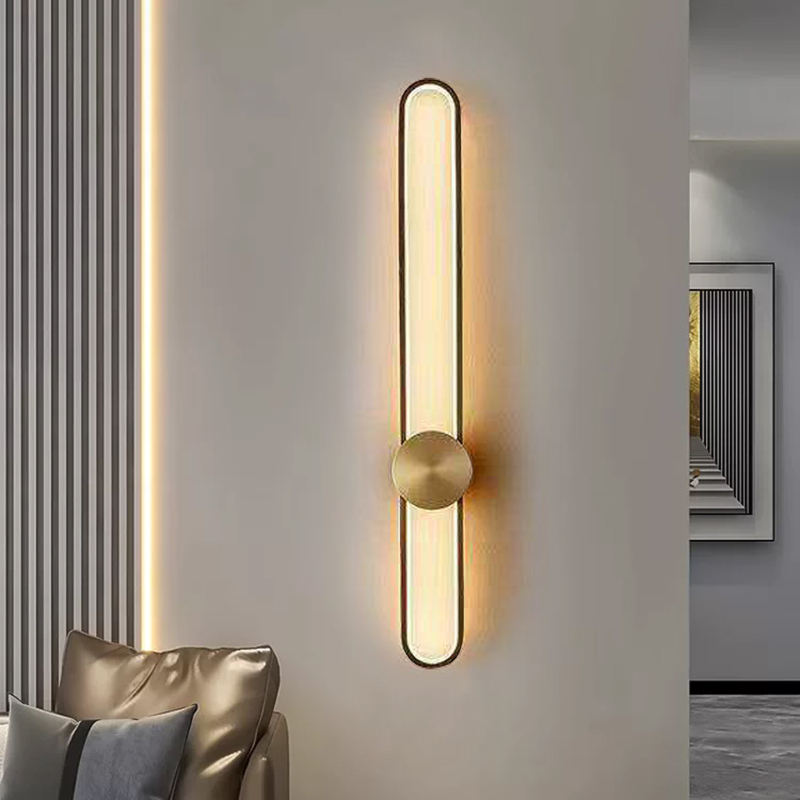 Moderna minimalistička dugačka zidna svjetiljka za spavaću sobu s mrežastim dizajnom