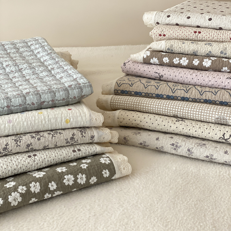 Četveroslojna pamucna gazasta pokrivač za krevet – 3-djelni set, debeli jacquard plahta