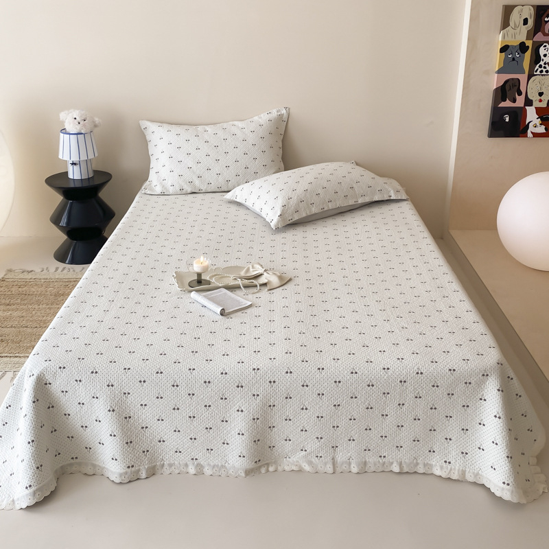 Četveroslojna pamucna gazasta pokrivač za krevet – 3-djelni set, debeli jacquard plahta