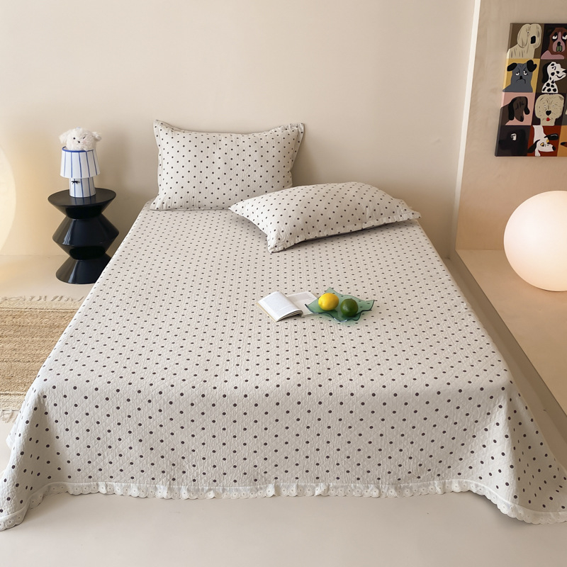 Četveroslojna pamucna gazasta pokrivač za krevet – 3-djelni set, debeli jacquard plahta