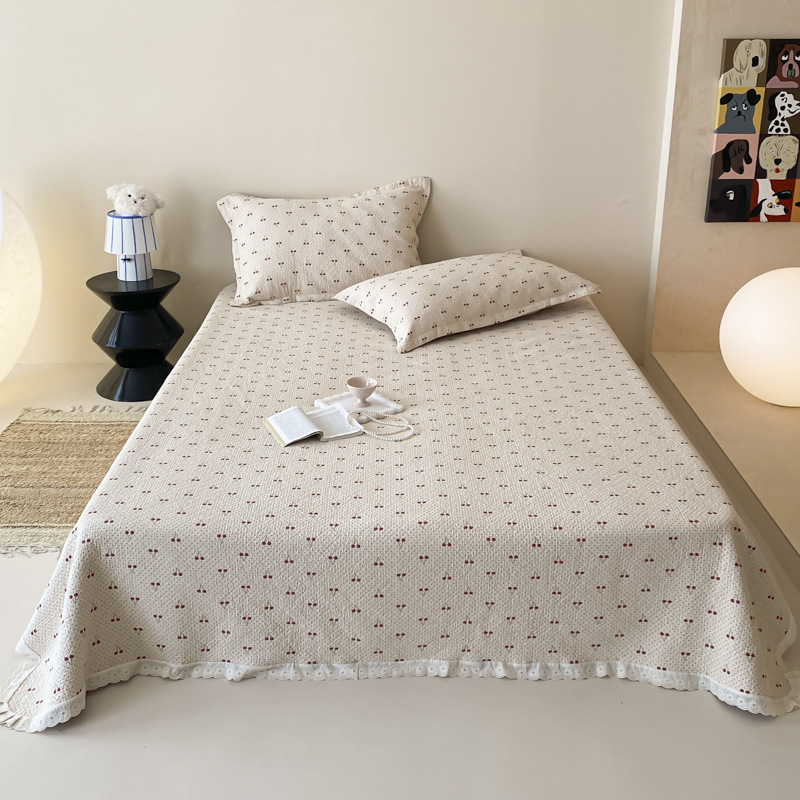 Četveroslojna pamucna gazasta pokrivač za krevet – 3-djelni set, debeli jacquard plahta