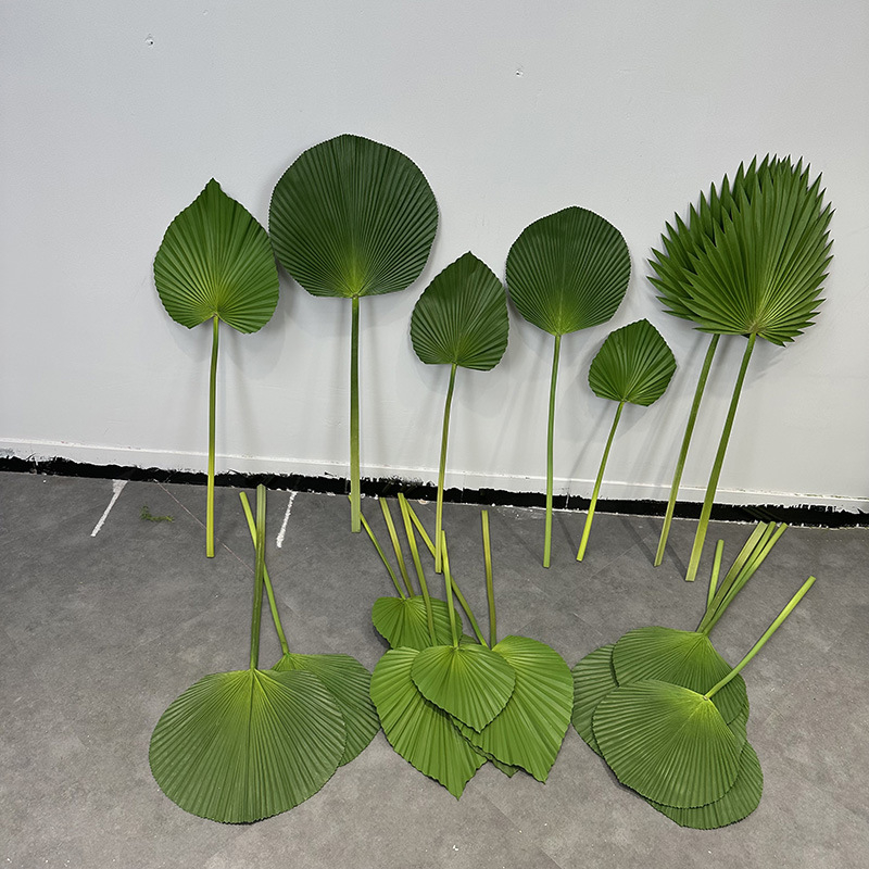 Umjetna biljka s listovima banane (banana leaf), palme (palm leaf), trske (cattail leaf) i lišćem suncokreta (sunflower leaf) – zeleni ukras za dom, rekviziti za vjenčanje i fotografiju, visina 100–200 cm