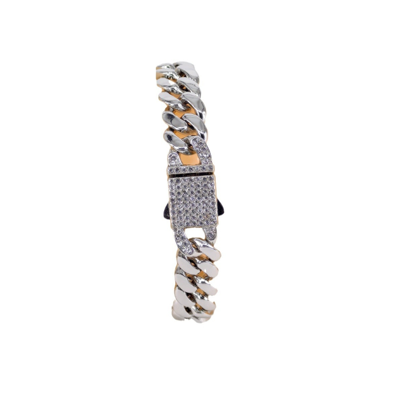 Kubanska lanac od legure, 12 mm, okrugli sjajni, unisex – hip-hop stil, kopča s oprugom