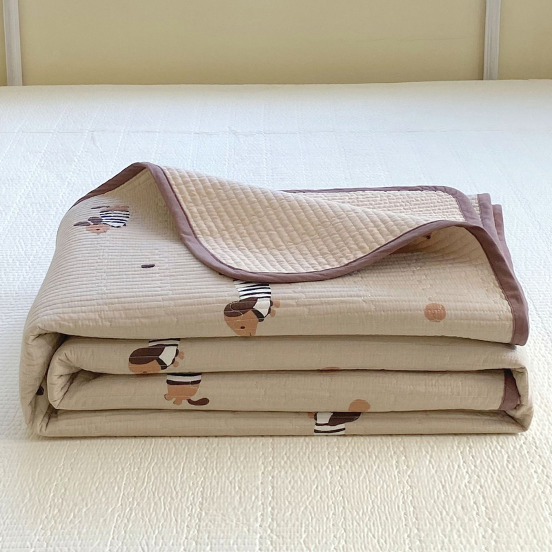 Korejski stil, 100% pamuk, trodjelni set navlaka za pokrivač kreveta, quiltirano, protuklizni tatami prekrivac, pogodan za jednokrevetne i dvokrevetne krevete, za sve sezone