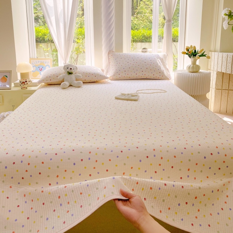 Korejski stil, 100% pamuk, trodjelni set navlaka za pokrivač kreveta, quiltirano, protuklizni tatami prekrivac, pogodan za jednokrevetne i dvokrevetne krevete, za sve sezone