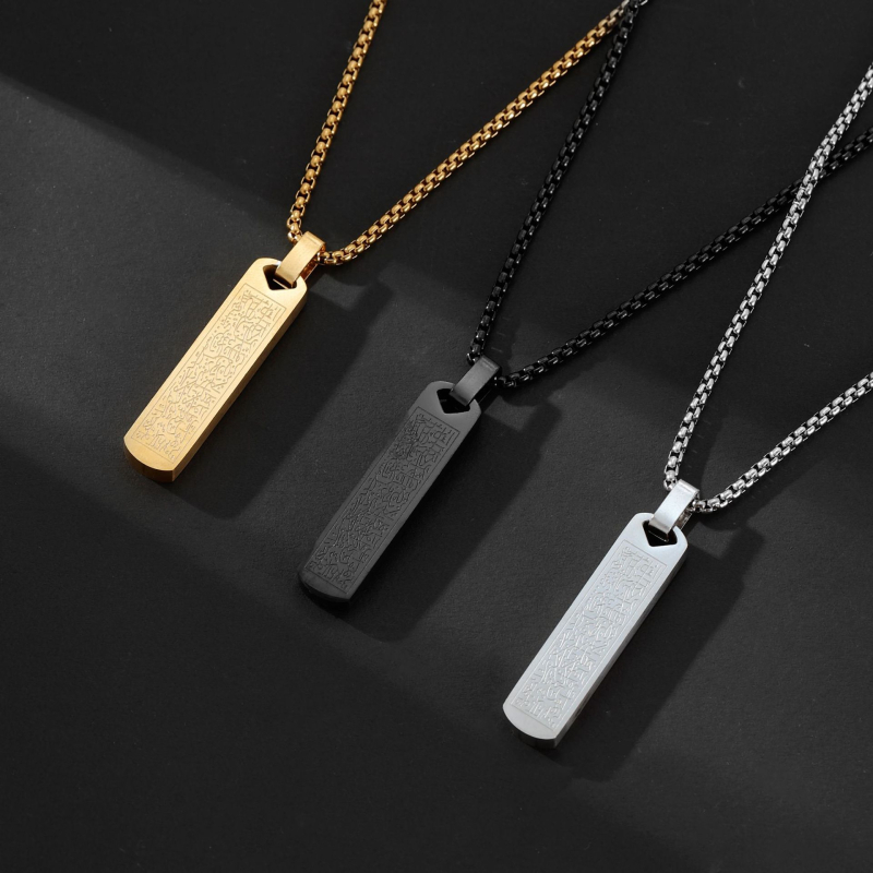 Unisex minimalistički ogrlica od nehrđajućeg čelika s graviranim tekstom, duga titan čelični lanac, hip-hop stil