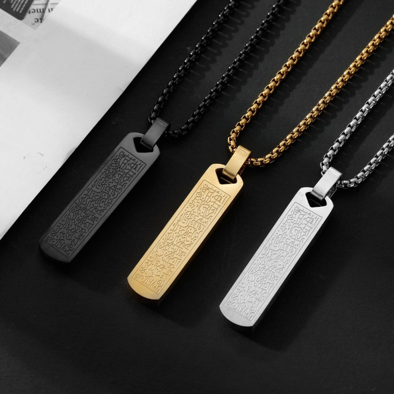 Unisex minimalistički ogrlica od nehrđajućeg čelika s graviranim tekstom, duga titan čelični lanac, hip-hop stil