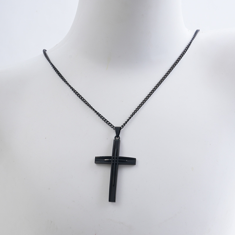 Unisex ogrlica s križem od nehrđajućeg čelika, zlatni privjesak, vintage modni nakit