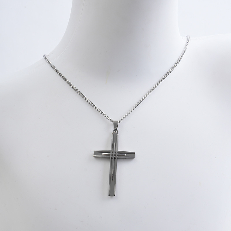 Unisex ogrlica s križem od nehrđajućeg čelika, zlatni privjesak, vintage modni nakit