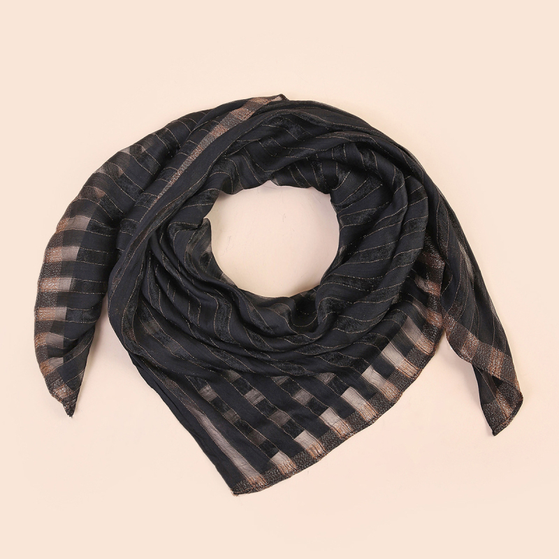 A178 Új jacquard négyszögletű kendő, egyszínű fejkendő, részleges csíkos kendő, etnikus stílus