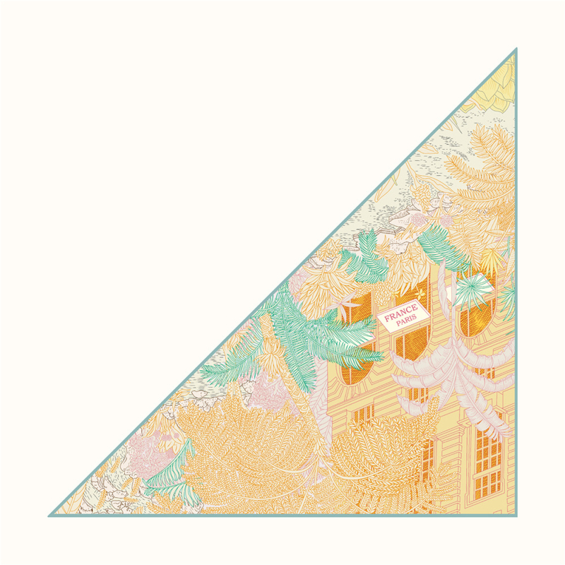 Lagani jesenski trokut šal od poliestera, otisak biljka džungle, dekorativan za glavu i vrat, 130×85 cm, twill tkanina