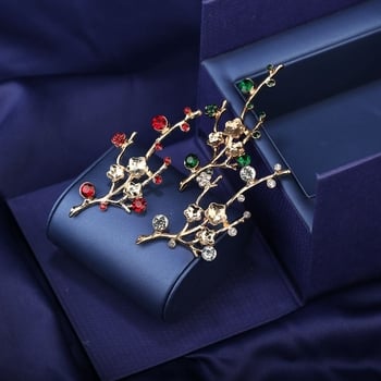 Romantična retro broš s rhinestones u obliku cvijeta šljive, za unisex sako