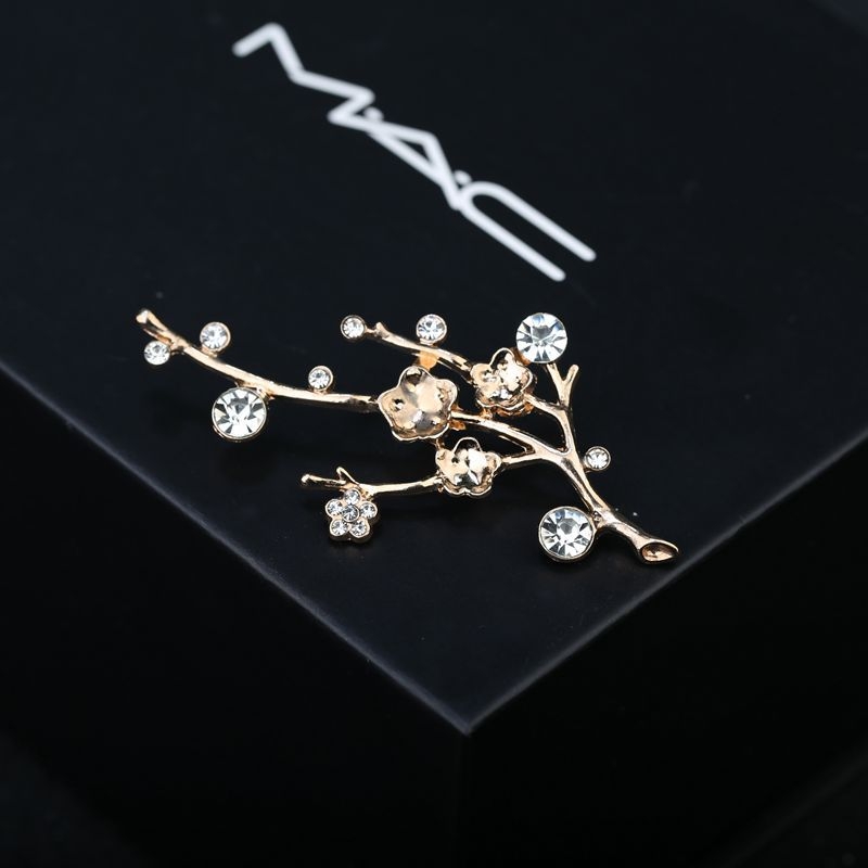 Romantična retro broš s rhinestones u obliku cvijeta šljive, za unisex sako