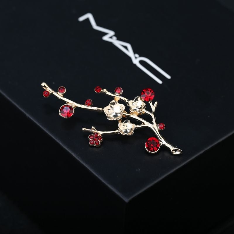 Romantična retro broš s rhinestones u obliku cvijeta šljive, za unisex sako
