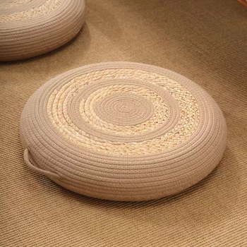 Kruhový tatami meditácia vankúš z bavlneného šnúrky, na podlahe, do obývačky a na balkón.