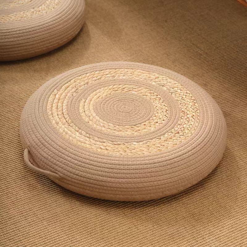 Kruhový tatami meditácia vankúš z bavlneného šnúrky, na podlahe, do obývačky a na balkón.
